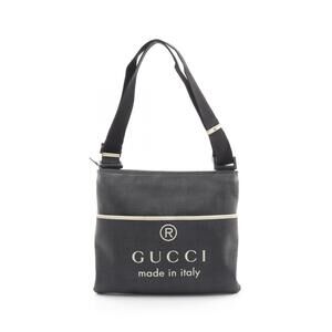 Gucci messenger bag shoulder canvas leather gray white